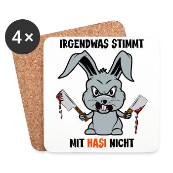 Halloween 2021 Monster verrückter Hase Sarkasmus - Untersetzer (4er-Set) - Weiß - Vorne