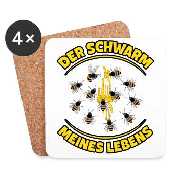 lustige und witzige Imker Geschenke Imkereibedarf - Untersetzer (4er-Set) - Weiß - Vorne