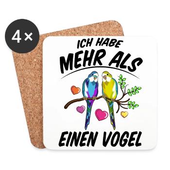Vogelliebhaber Nymphensittich Vogelbesitzer - Untersetzer (4er-Set) - Weiß - Vorne