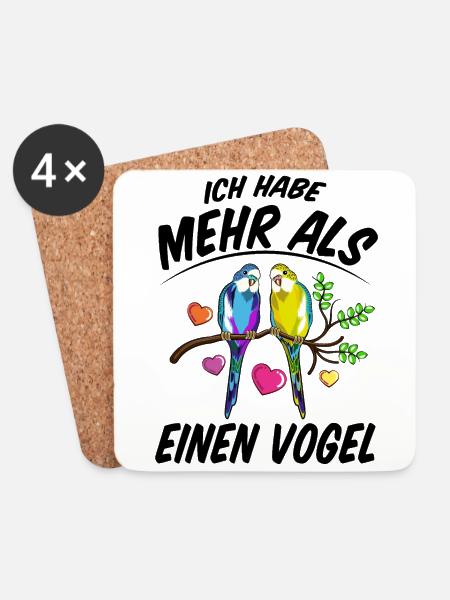 Vogelliebhaber Nymphensittich Vogelbesitzer - Untersetzer (4er-Set) - Weiß
