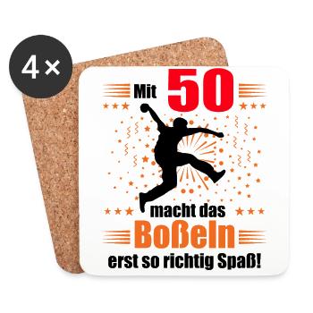 Boßeln Geschenk Boßler Bosseln Boßelsport 50 Jahre - Untersetzer (4er-Set) - Weiß - Vorne