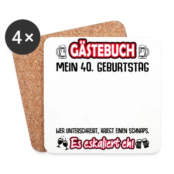 40 Geburtstag 40 Ehrentag Geschenk Mann Frau Fun - Untersetzer (4er-Set) - Weiß - Vorne