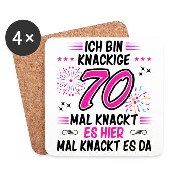 70. Geburtstag Frauen Geschenk lustig Freundin - Untersetzer (4er-Set) - Weiß - Vorne