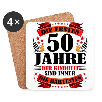 50 Geburtstag Frauen Männer Geschenk lustig - Untersetzer (4er-Set) - Weiß - Vorne