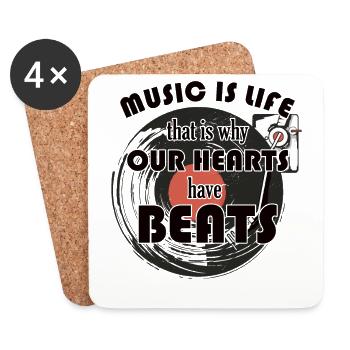 Music Is Life for composers - Coasters (set of 4) - white - Front