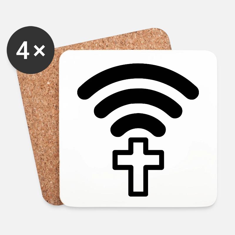 Verbinde dich Jesus Gott Kirche Pilger Wallfahrt - Untersetzer (4er-Set) - Weiß