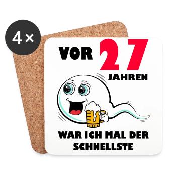 27. Geburtstag lustig 27.Ehrentag 27. Jubiläum - Untersetzer (4er-Set) - Weiß - Vorne
