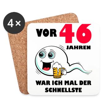 46. Geburtstag lustig 46.Ehrentag 46. Jubiläum - Untersetzer (4er-Set) - Weiß - Vorne