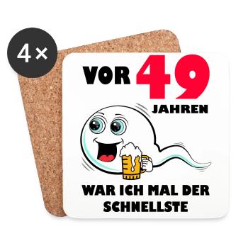49. Geburtstag lustig 49.Ehrentag 49. Jubiläum - Untersetzer (4er-Set) - Weiß - Vorne