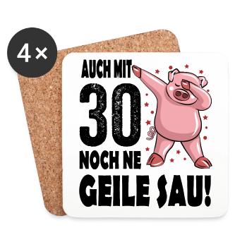 Club der alten Säcke 30 Geburtstag lustiger Spruch - Untersetzer (4er-Set) - Weiß - Vorne