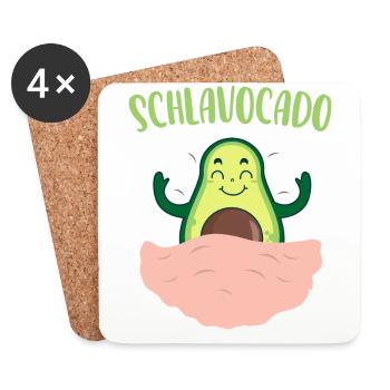 Schlavocado Avocado Chemise de sommeil officielle - Dessous de verre (lot de 4) - blanc - Devant