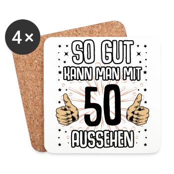 Baujahr 1971 lustig 50 Geburtstag Geschenkidee - Untersetzer (4er-Set) - Weiß - Vorne