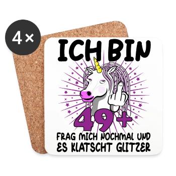 50. Geburtstag Einhorn 50 Jahre 50. Jubiläum Fun - Untersetzer (4er-Set) - Weiß - Vorne