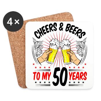 50. Geburtstag lustig Mann 50 Geburtstag Geschenk - Untersetzer (4er-Set) - Weiß - Vorne