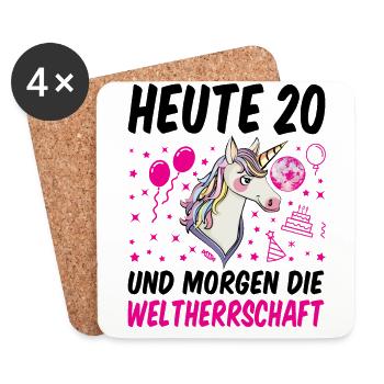 20 Geburtstag Mädchen Geschenk lustig 20. Ehrentag - Untersetzer (4er-Set) - Weiß - Vorne