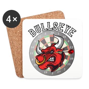 Bullseye Darts Fan Dartpfeil Dartboard - Dessous de verre (lot de 4) - blanc - Devant