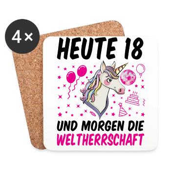 18 Geburtstag Mädchen Geschenk lustig 18. Ehrentag - Untersetzer (4er-Set) - Weiß - Vorne