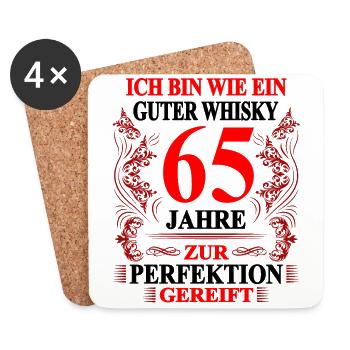 65. Geburtstag lustig Mann 65 Geburtstag Geschenk - Untersetzer (4er-Set) - Weiß - Vorne