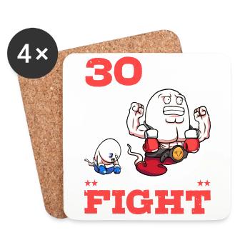 Il y a 30 ans, j’ai gagné le combat pour mon 30e anniversaire - Dessous de verre (lot de 4) - blanc - Devant
