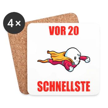 20 Jahre war ich der schnellste 20. - Untersetzer (4er-Set) - Weiß - Vorne