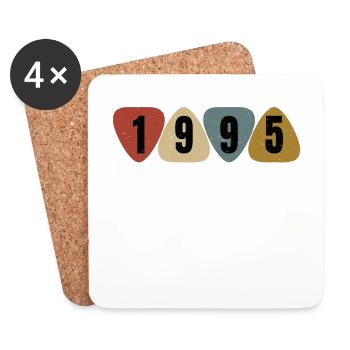 Born 1995 guitarist guitar pickrum birthday - Coasters (set of 4) - white - Front