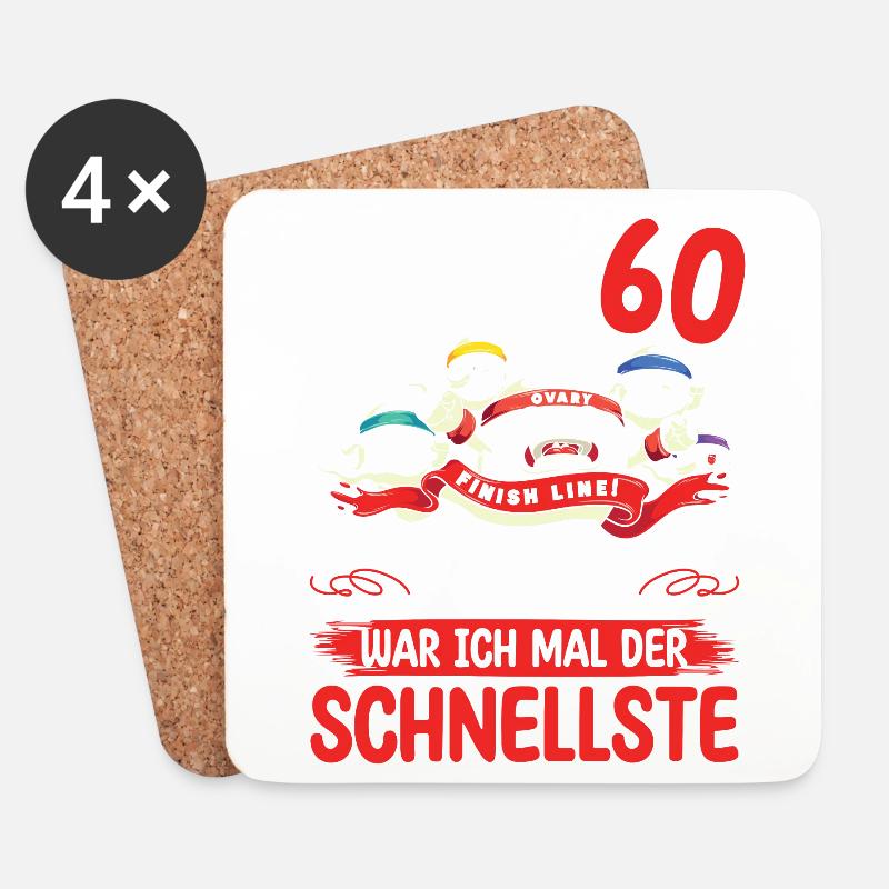 60 Jahre War Ich Der Schnellste Zum 60. Geburtstag - Untersetzer (4er-Set) - Weiß
