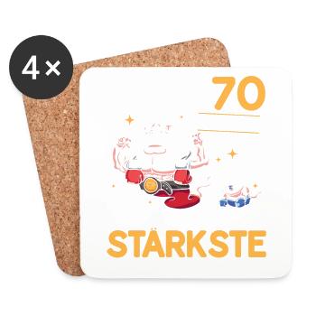 Vor 70 Jahren War Ich Der Stärkste 70. Geburtstag - Untersetzer (4er-Set) - Weiß - Vorne