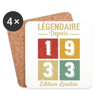 Légendaire Depuis 1933 - Dessous de verre (lot de 4) - blanc - Devant
