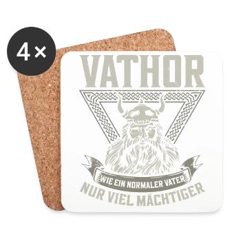 Vathor Wie Ein Normaler Vater Vatertag Wikinger - Untersetzer (4er-Set) - Weiß - Vorne