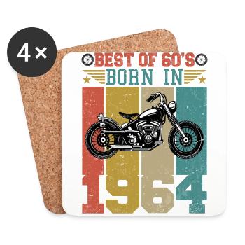 Best Of The 60's Born 1964 Vintage Motorcycle - Coasters (set of 4) - white - Front