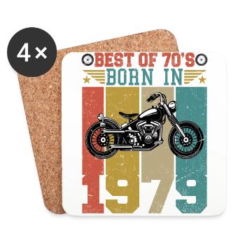 Best Of The 70's Born 1979 Vintage Motorcycle - Coasters (set of 4) - white - Front