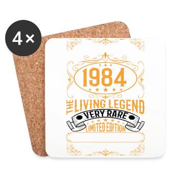 Geboren 1984 Die Lebende Legende Limited Edition - Untersetzer (4er-Set) - Weiß - Vorne