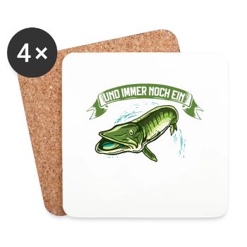 70 Jahre und immer noch ein toller Hecht Angler - Untersetzer (4er-Set) - Weiß - Vorne