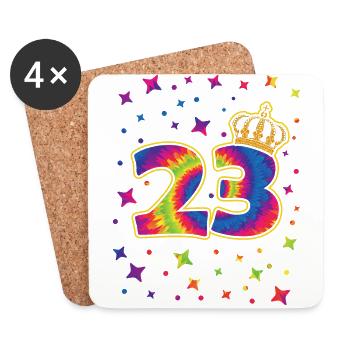Tie-dye 23rd Birthday Party 23 Years Old Celebrant - Untersetzer (4er-Set) - Weiß - Vorne