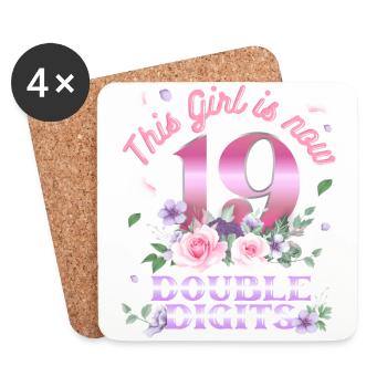 This girl is now 19 double digit 19. - Coasters (set of 4) - white - Front