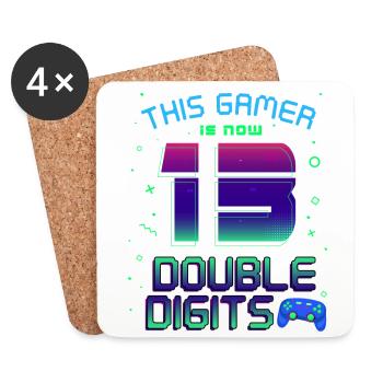 This Gamer Is Now 13 Double Digit 13. - Coasters (set of 4) - white - Front