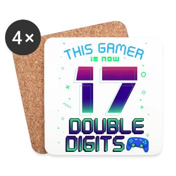 This Gamer Is Now 17 Double Digit 17. - Coasters (set of 4) - white - Front