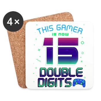 This Gamer Is Now 15 Double Digit 15. - Coasters (set of 4) - white - Front