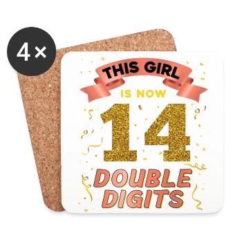 This girl is now 14 double digits 14. - Coasters (set of 4) - white - Front