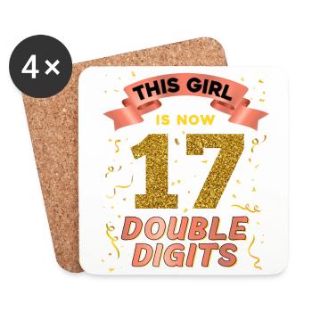 This girl is now 17 double digit 17. - Coasters (set of 4) - white - Front