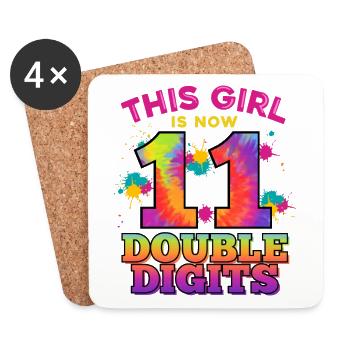 Dieses Mädchen Ist Jetzt 11 Double Digits 11. - Untersetzer (4er-Set) - Weiß - Vorne
