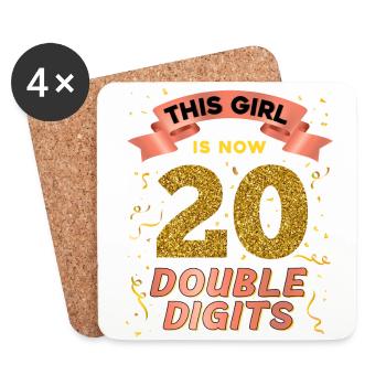 This girl is now 20 double digit 20. - Coasters (set of 4) - white - Front