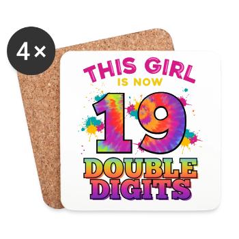 This girl is now 19 double digit 19. - Coasters (set of 4) - white - Front