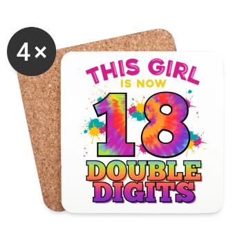 This girl is now 18 double digit 18. - Coasters (set of 4) - white - Front