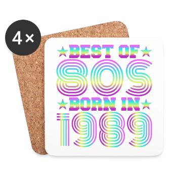 Le meilleur des années 80 Né en 1989 Vintage - Dessous de verre (lot de 4) - blanc - Devant