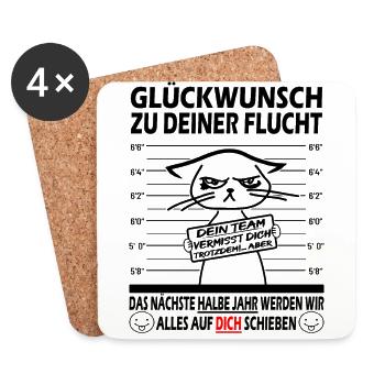 Glückwunsch zur Flucht Verräter - Jobwechsel - Untersetzer (4er-Set) - Weiß - Vorne