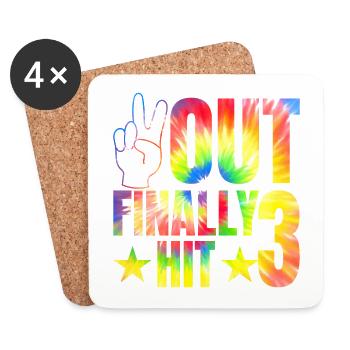 Out Enfin Hit 3 Year Old Celebrant 3. - Dessous de verre (lot de 4) - blanc - Devant