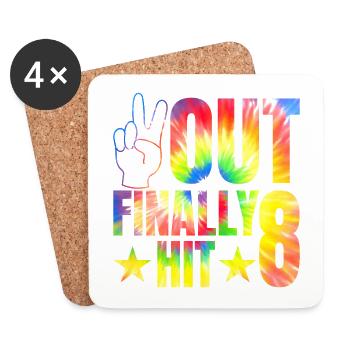 8th Birthday Celebration Of 8 Year Old Celebrant - Coasters (set of 4) - white - Front