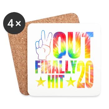 Finally hit 20 year old celebrant 20. - Coasters (set of 4) - white - Front