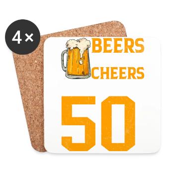 Bravo et bière aux 50 ans de Frothy Mug Of Beer - Dessous de verre (lot de 4) - blanc - Devant